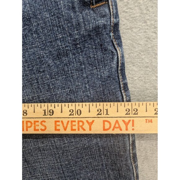 VINTAGE Zena Jeans Shorts Womens 14 Blue Denim Bermuda Cutoff Raw Hem 2000s - Picture 5 of 14